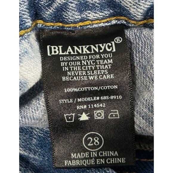 BLANK NYC High-Waist Light Blue Acid Wash Denim Paperbag Shorts Tie Belt Size 28 - Picture 11 of 14